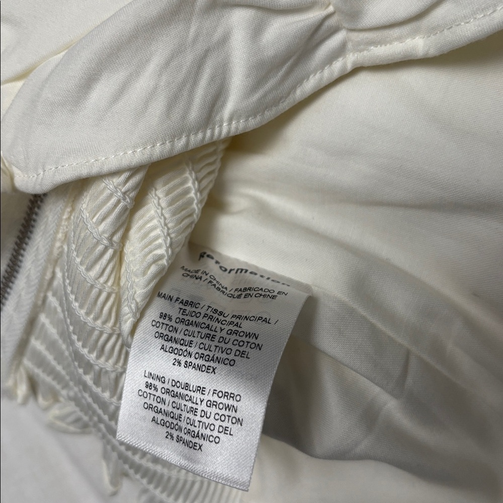 NWT [$245] Reformation Barry Ivory Puff-Sleeve Ruched Square-Neck Top - Picture 6 of 6
